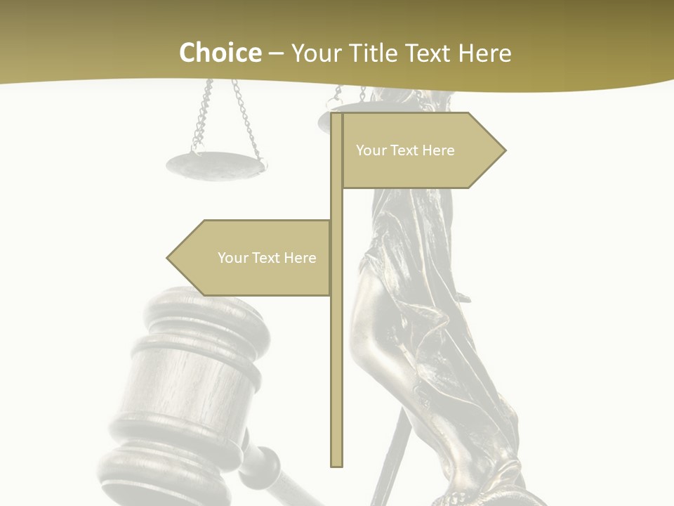 Statue Of Lady Liberty Holding A Balance Scale And A Gavel PowerPoint Template
