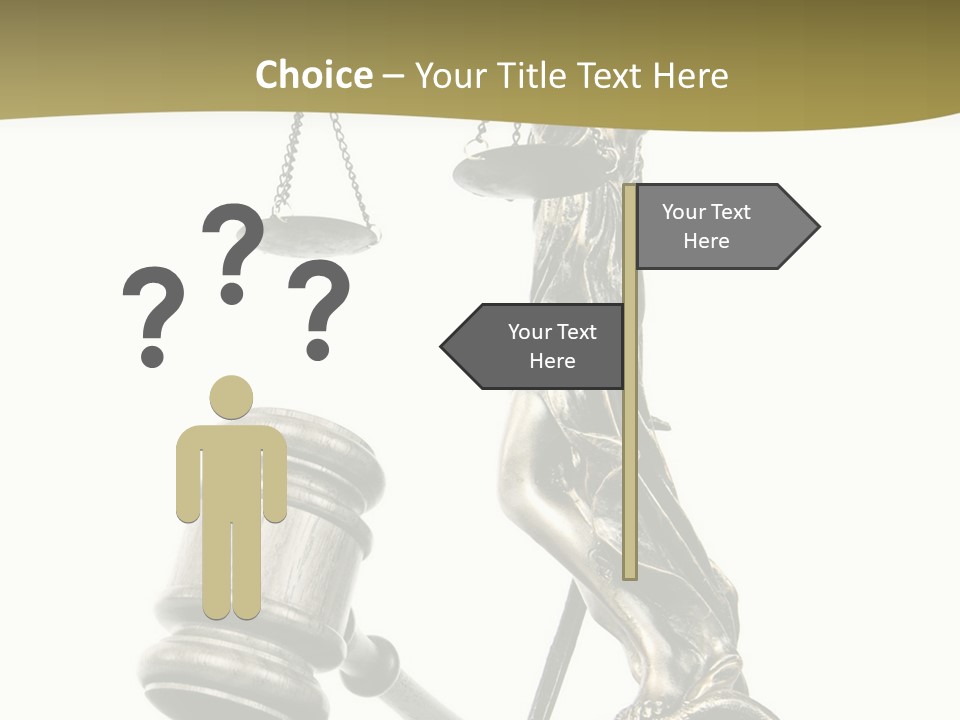 Statue Of Lady Liberty Holding A Balance Scale And A Gavel PowerPoint Template