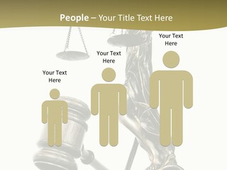 Statue Of Lady Liberty Holding A Balance Scale And A Gavel PowerPoint Template