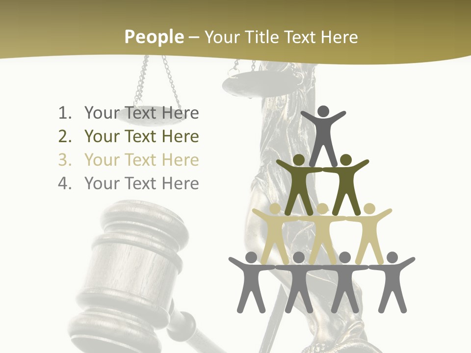 Statue Of Lady Liberty Holding A Balance Scale And A Gavel PowerPoint Template