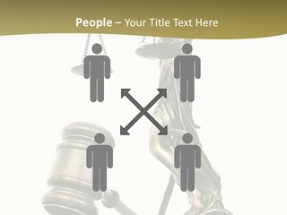Statue Of Lady Liberty Holding A Balance Scale And A Gavel PowerPoint Template