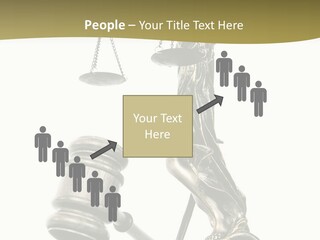 Statue Of Lady Liberty Holding A Balance Scale And A Gavel PowerPoint Template