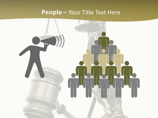 Statue Of Lady Liberty Holding A Balance Scale And A Gavel PowerPoint Template