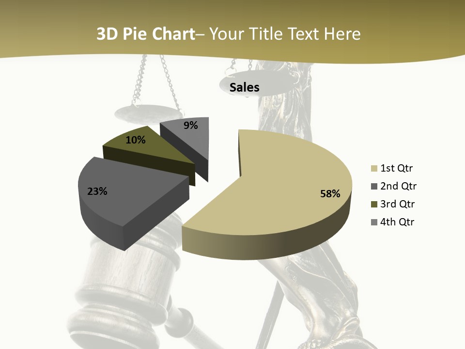 Statue Of Lady Liberty Holding A Balance Scale And A Gavel PowerPoint Template