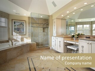 Master Bath With Glass Shower PowerPoint Template