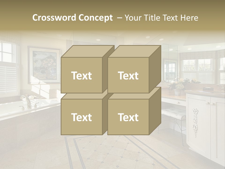 Master Bath With Glass Shower PowerPoint Template