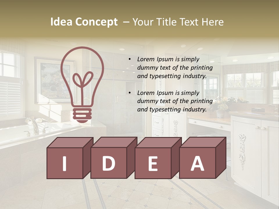 Master Bath With Glass Shower PowerPoint Template