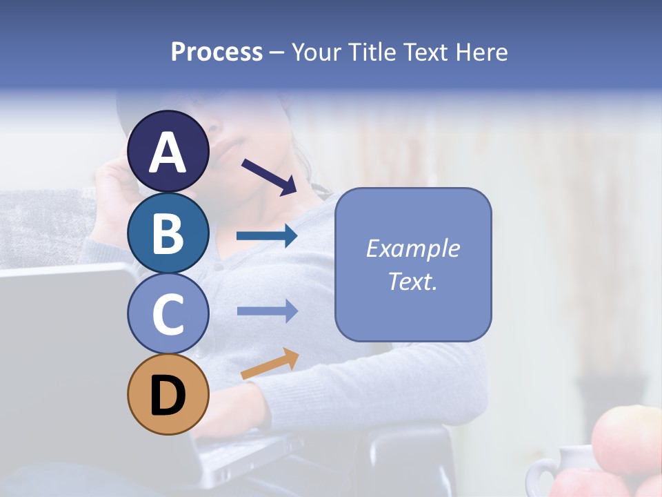 A Woman Talking On A Cell Phone While Using A Laptop PowerPoint Template