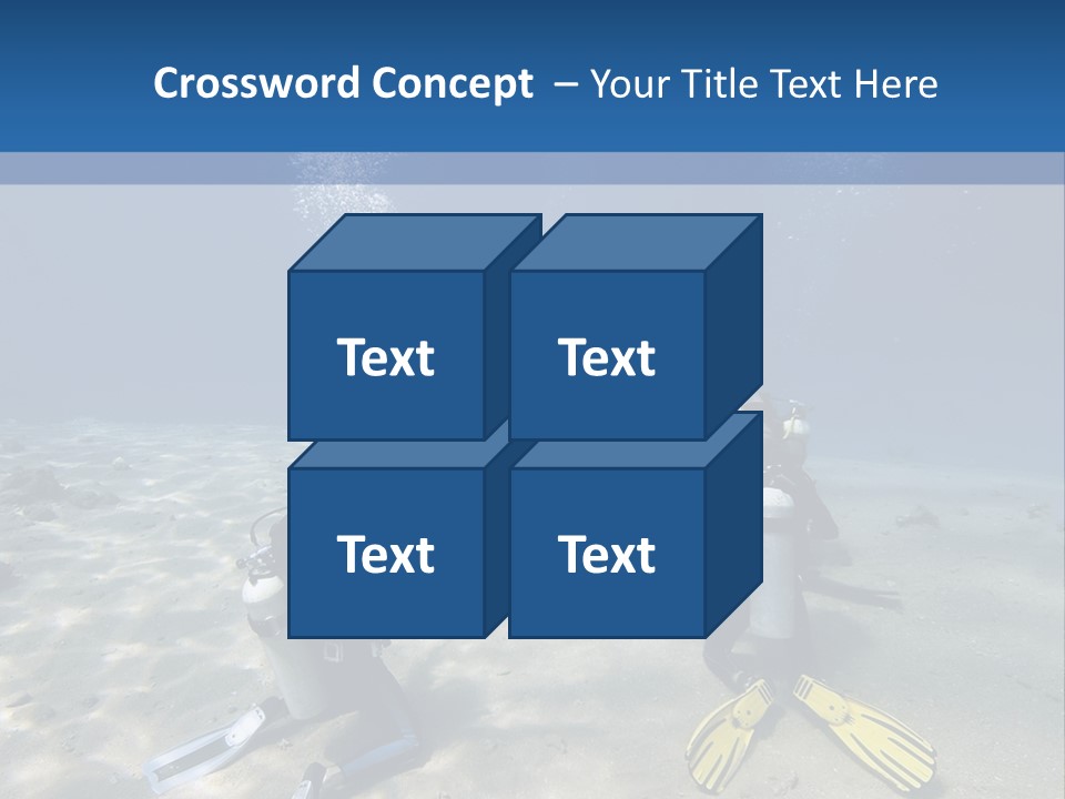 A Group Of People In Scuba Gear In The Water PowerPoint Template