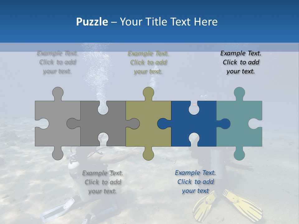 A Group Of People In Scuba Gear In The Water PowerPoint Template