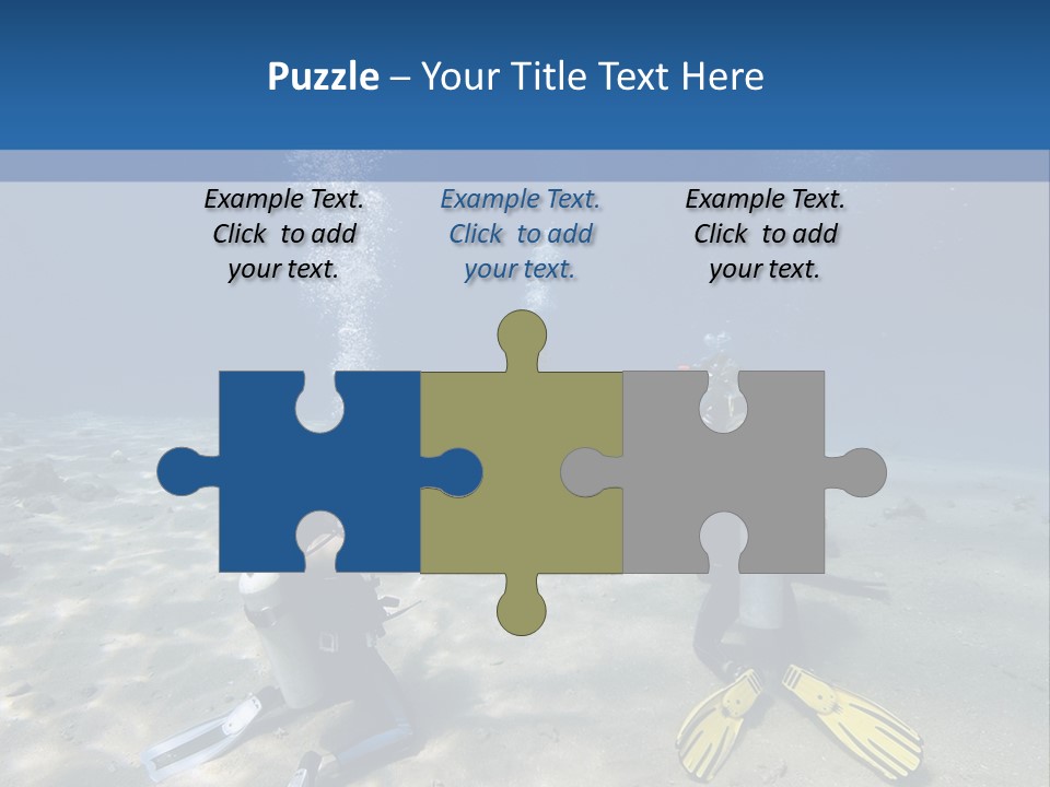 A Group Of People In Scuba Gear In The Water PowerPoint Template