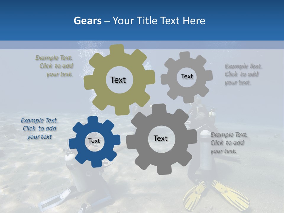 A Group Of People In Scuba Gear In The Water PowerPoint Template