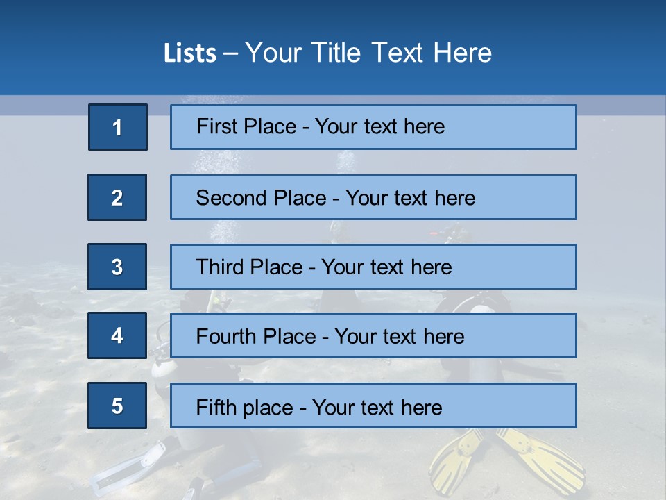 A Group Of People In Scuba Gear In The Water PowerPoint Template