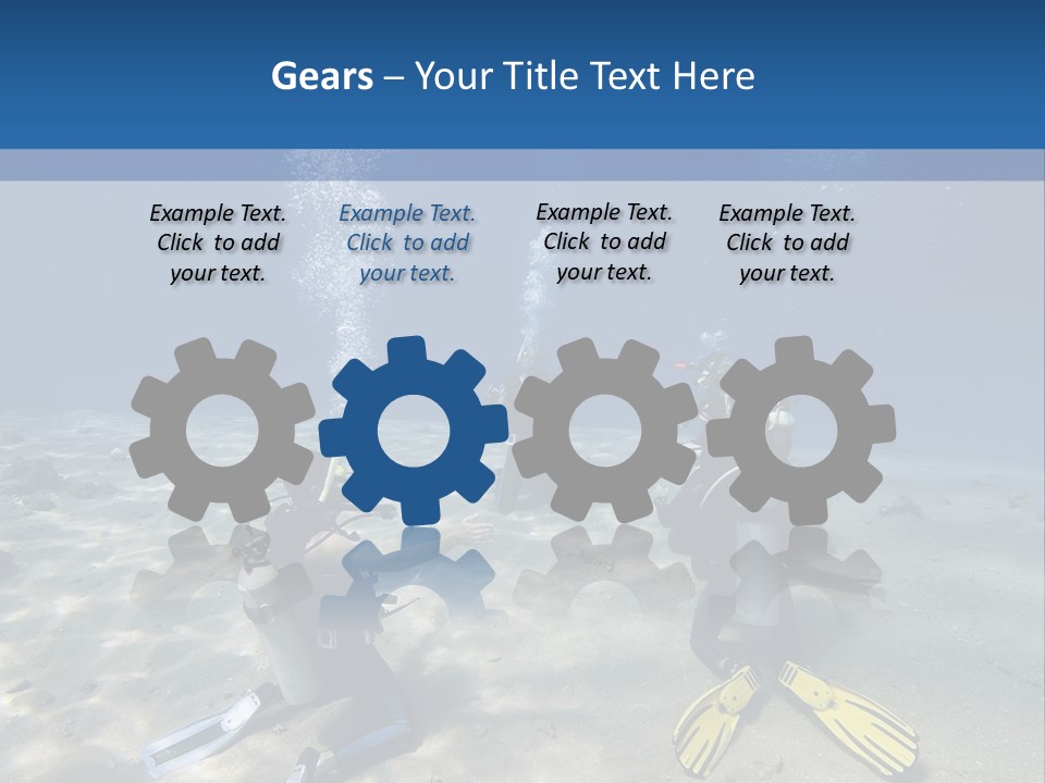 A Group Of People In Scuba Gear In The Water PowerPoint Template