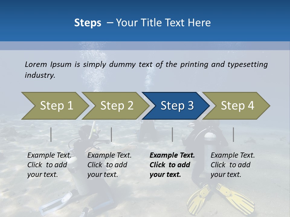 A Group Of People In Scuba Gear In The Water PowerPoint Template