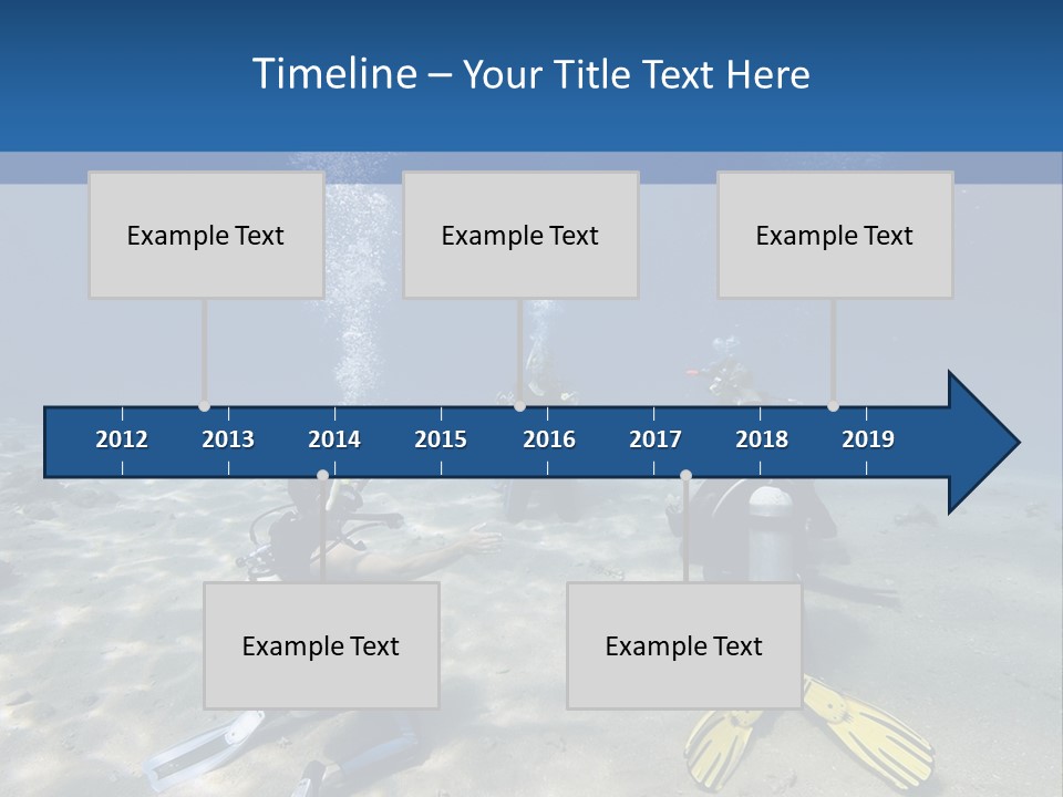 A Group Of People In Scuba Gear In The Water PowerPoint Template