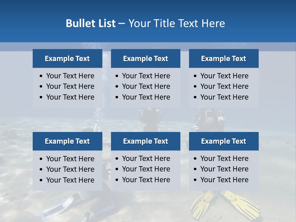 A Group Of People In Scuba Gear In The Water PowerPoint Template