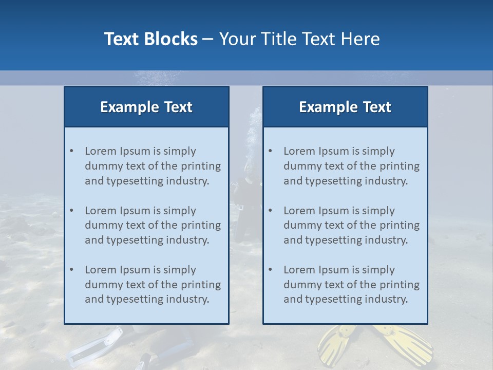 A Group Of People In Scuba Gear In The Water PowerPoint Template