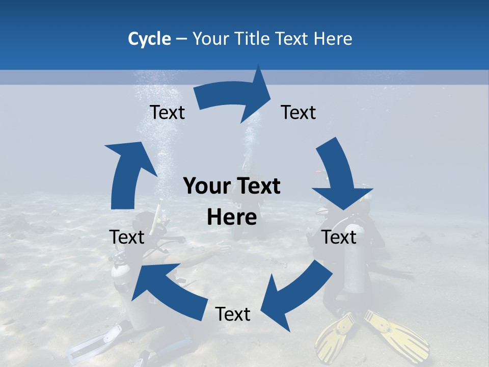 A Group Of People In Scuba Gear In The Water PowerPoint Template