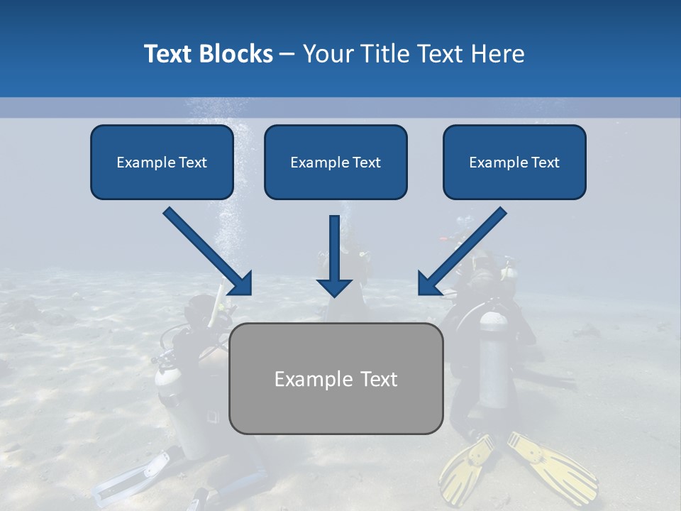 A Group Of People In Scuba Gear In The Water PowerPoint Template