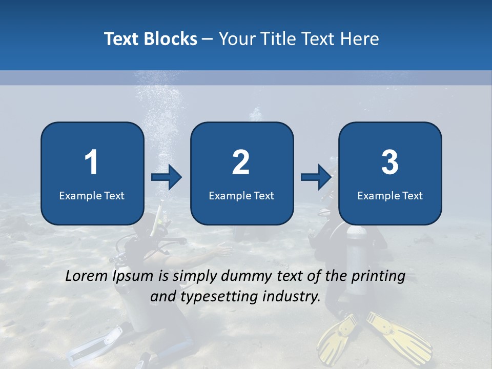 A Group Of People In Scuba Gear In The Water PowerPoint Template