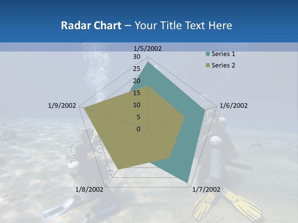 A Group Of People In Scuba Gear In The Water PowerPoint Template