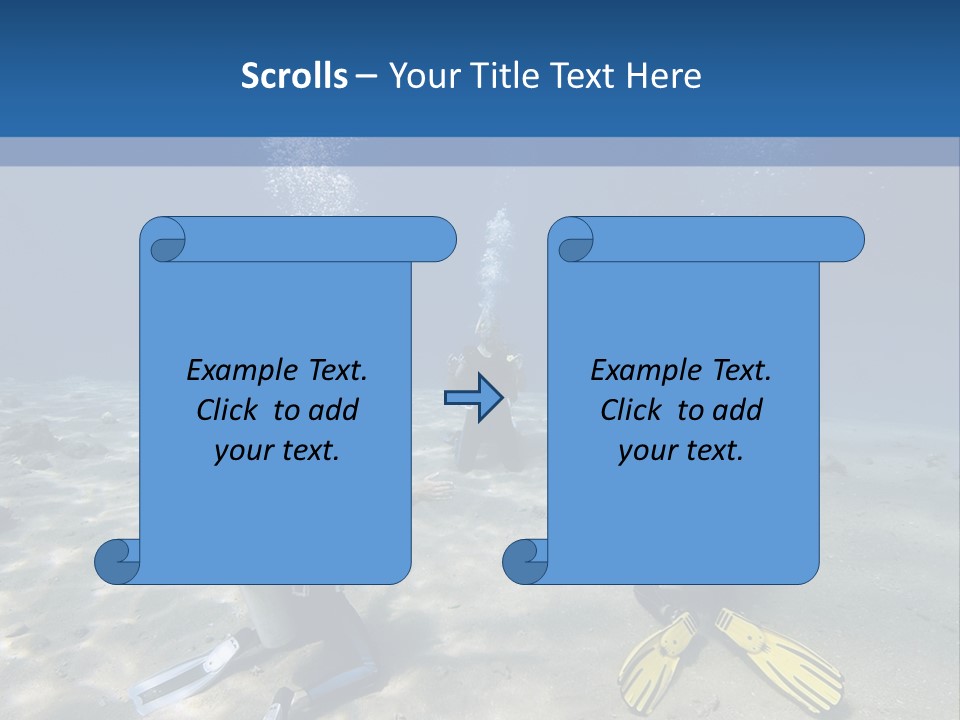 A Group Of People In Scuba Gear In The Water PowerPoint Template