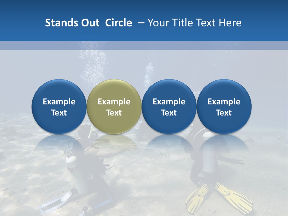 A Group Of People In Scuba Gear In The Water PowerPoint Template
