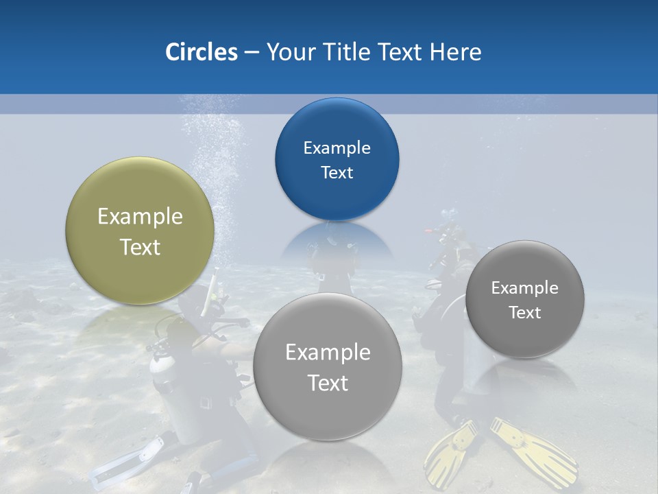 A Group Of People In Scuba Gear In The Water PowerPoint Template