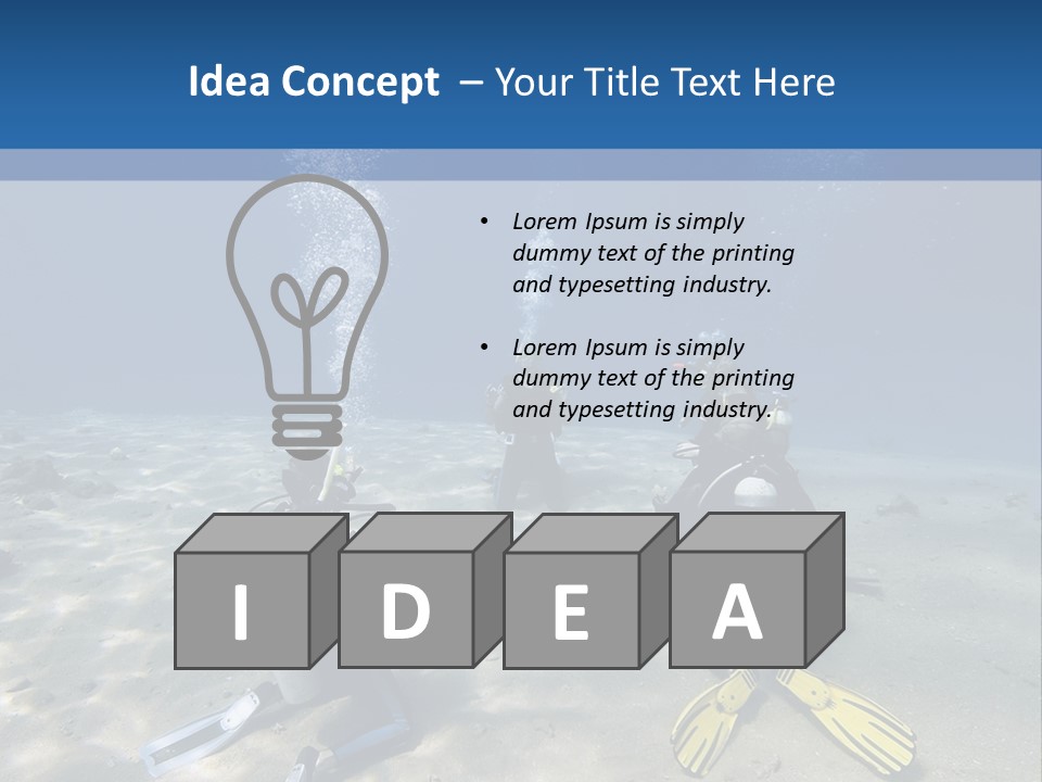 A Group Of People In Scuba Gear In The Water PowerPoint Template