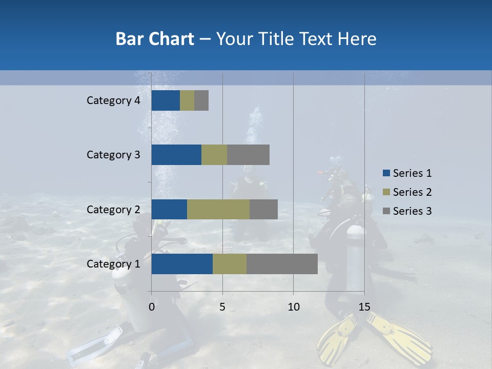 A Group Of People In Scuba Gear In The Water PowerPoint Template