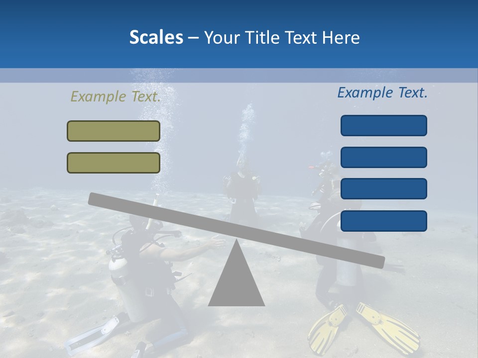 A Group Of People In Scuba Gear In The Water PowerPoint Template