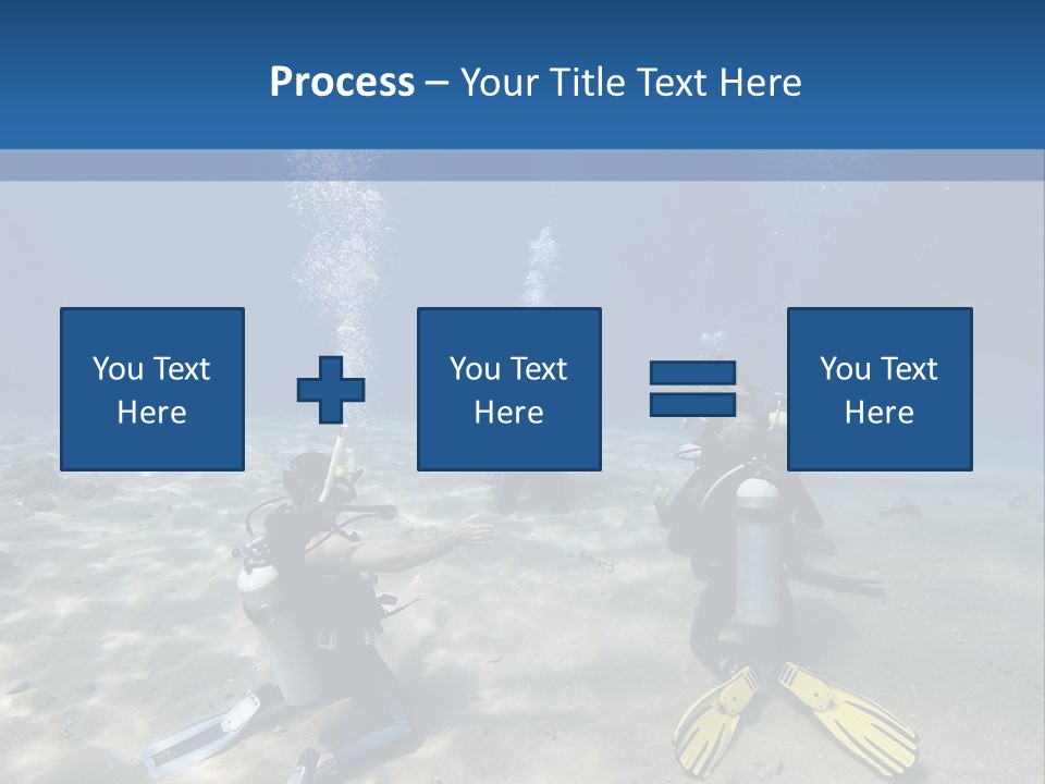 A Group Of People In Scuba Gear In The Water PowerPoint Template