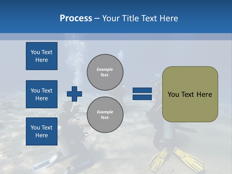 A Group Of People In Scuba Gear In The Water PowerPoint Template