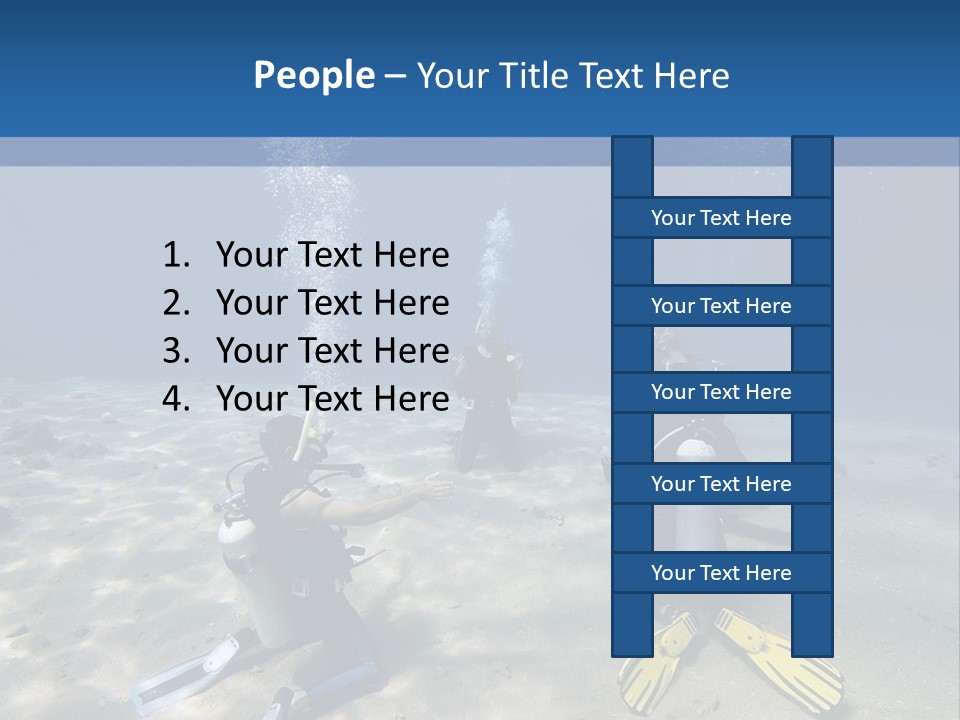 A Group Of People In Scuba Gear In The Water PowerPoint Template