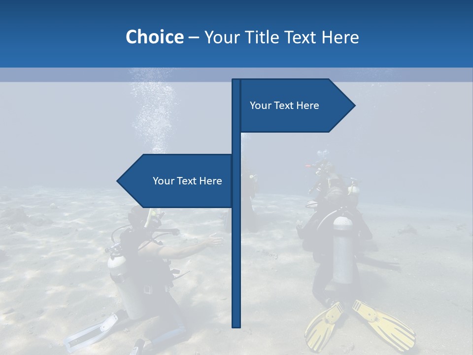 A Group Of People In Scuba Gear In The Water PowerPoint Template