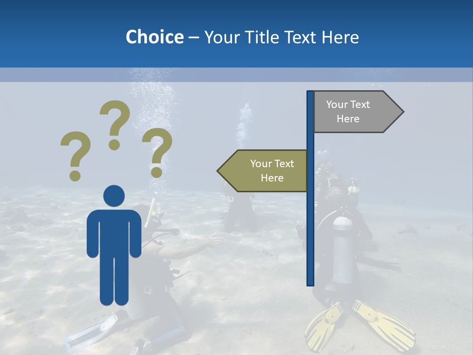 A Group Of People In Scuba Gear In The Water PowerPoint Template