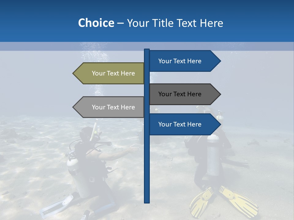 A Group Of People In Scuba Gear In The Water PowerPoint Template