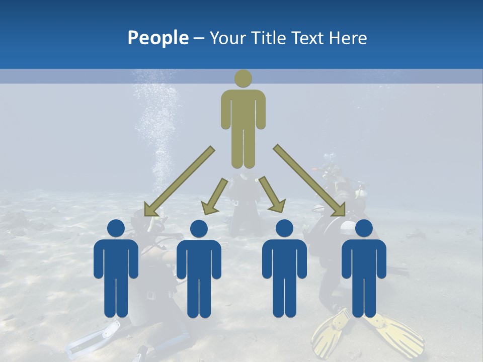 A Group Of People In Scuba Gear In The Water PowerPoint Template