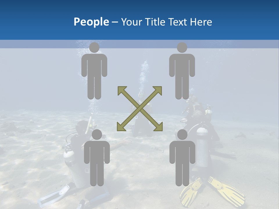 A Group Of People In Scuba Gear In The Water PowerPoint Template
