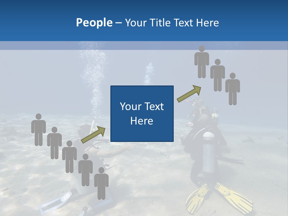 A Group Of People In Scuba Gear In The Water PowerPoint Template