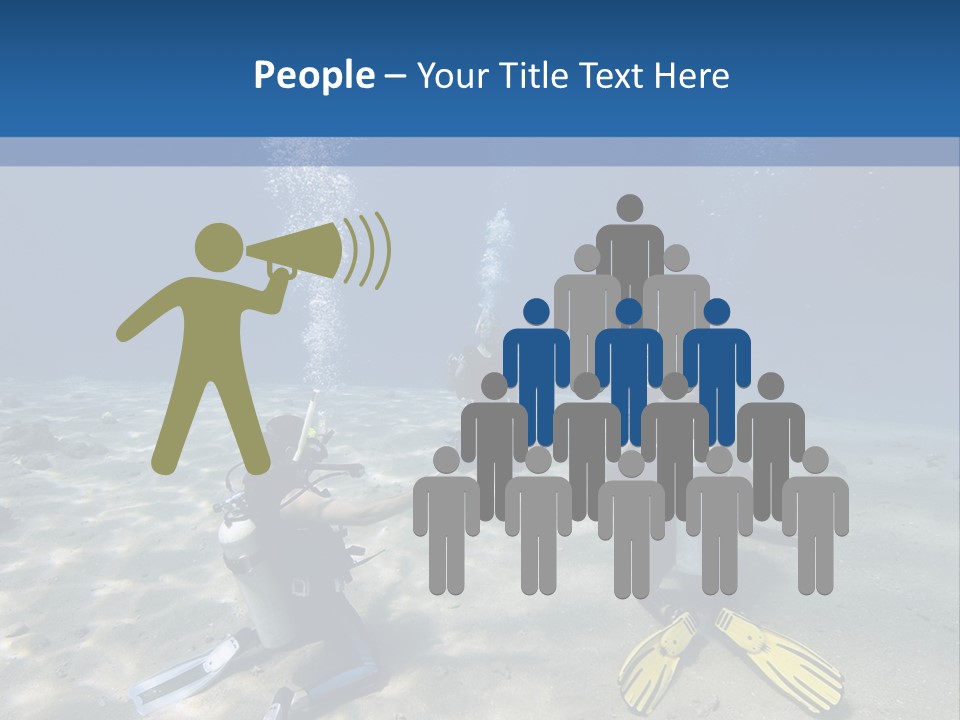 A Group Of People In Scuba Gear In The Water PowerPoint Template