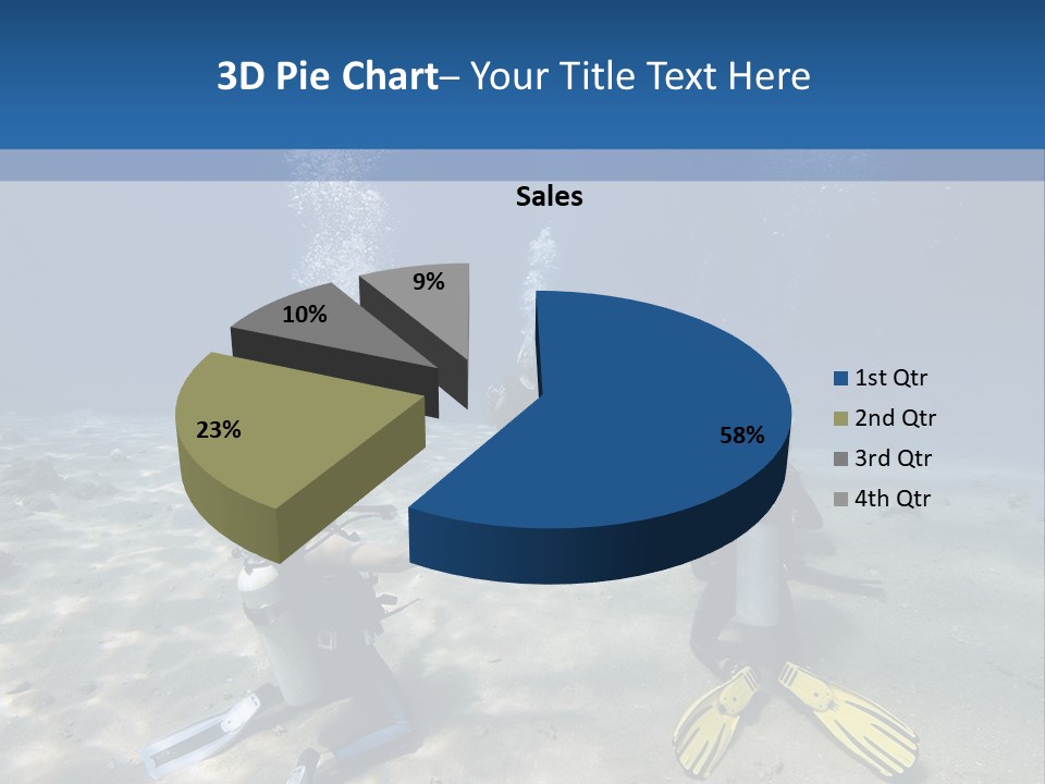 A Group Of People In Scuba Gear In The Water PowerPoint Template