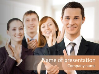 A Group Of Business People Giving A Thumbs Up PowerPoint Template