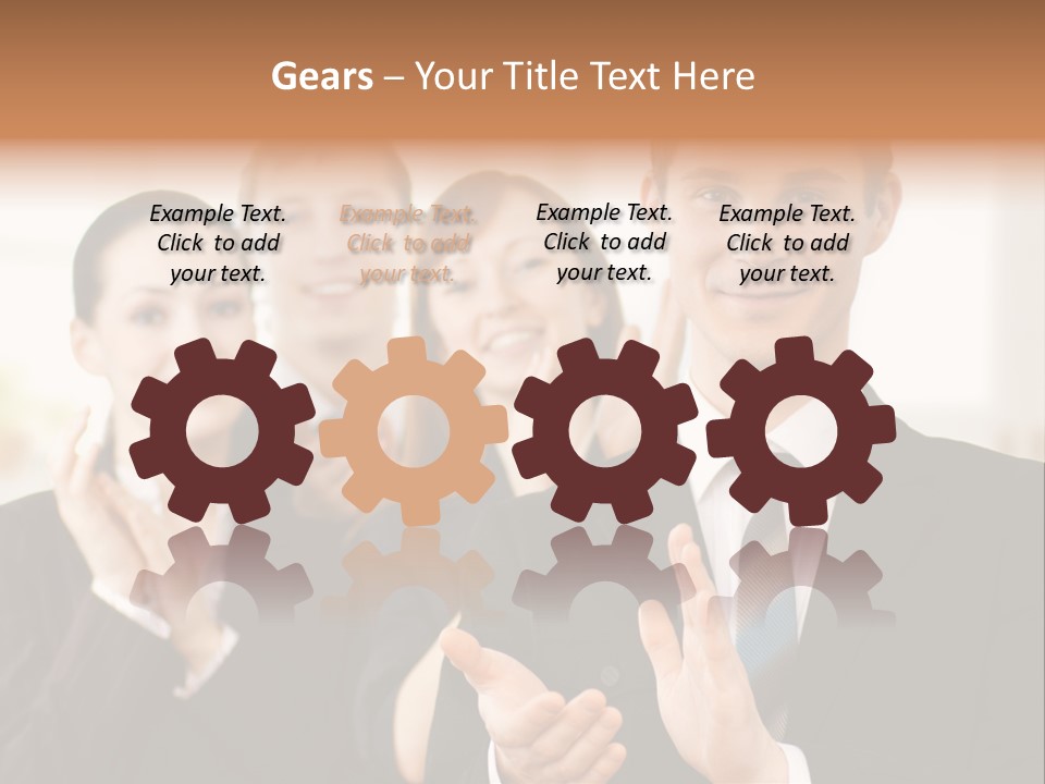 A Group Of Business People Giving A Thumbs Up PowerPoint Template