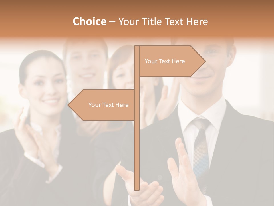 A Group Of Business People Giving A Thumbs Up PowerPoint Template