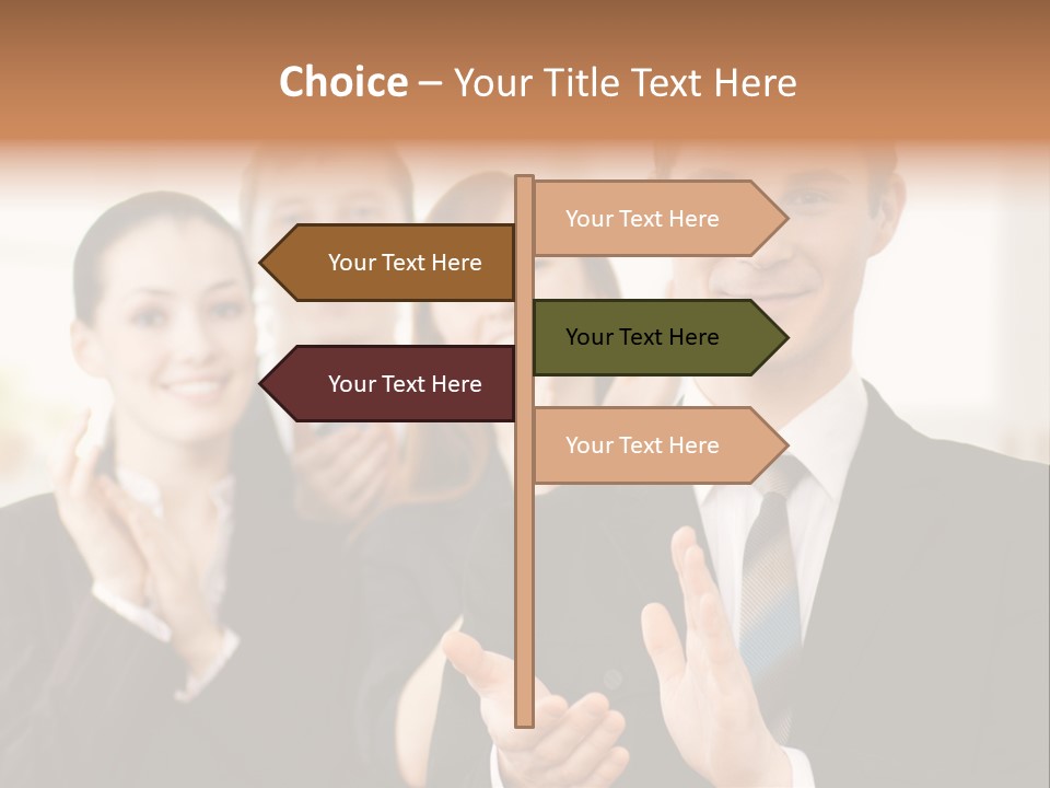 A Group Of Business People Giving A Thumbs Up PowerPoint Template