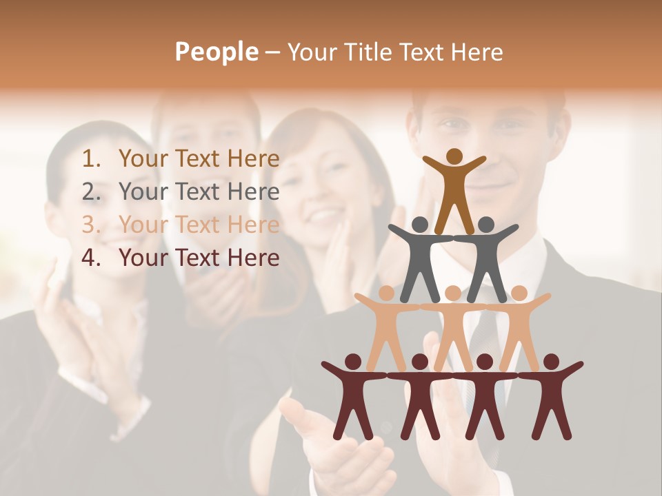 A Group Of Business People Giving A Thumbs Up PowerPoint Template