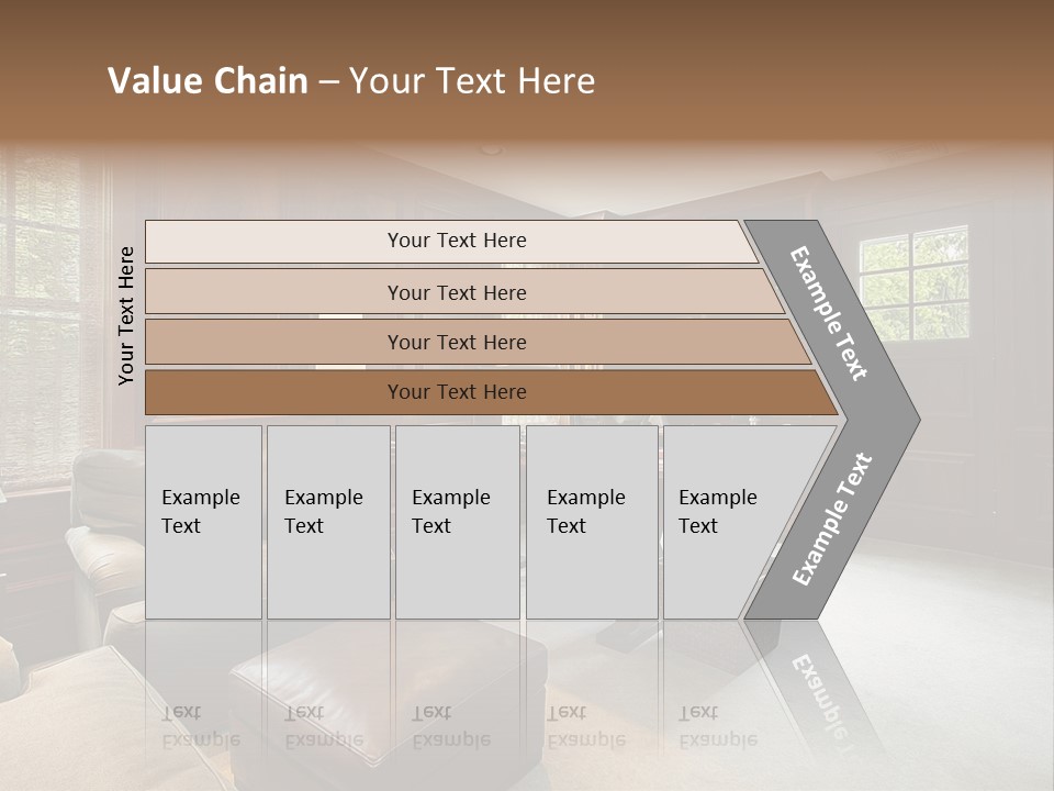 A Home Office With A Leather Chair And A Desk PowerPoint Template