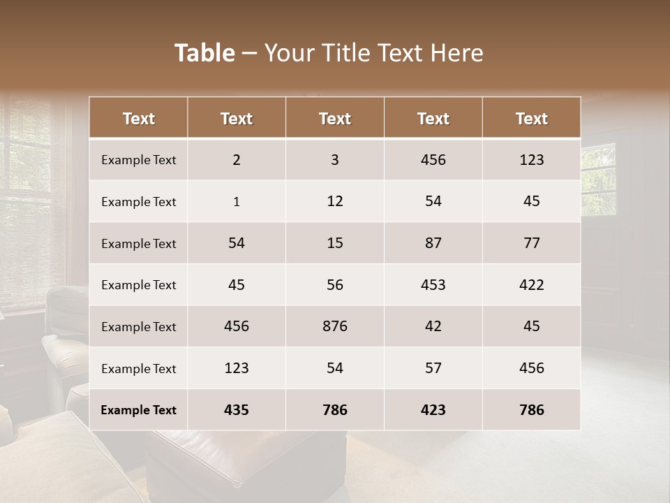 A Home Office With A Leather Chair And A Desk PowerPoint Template